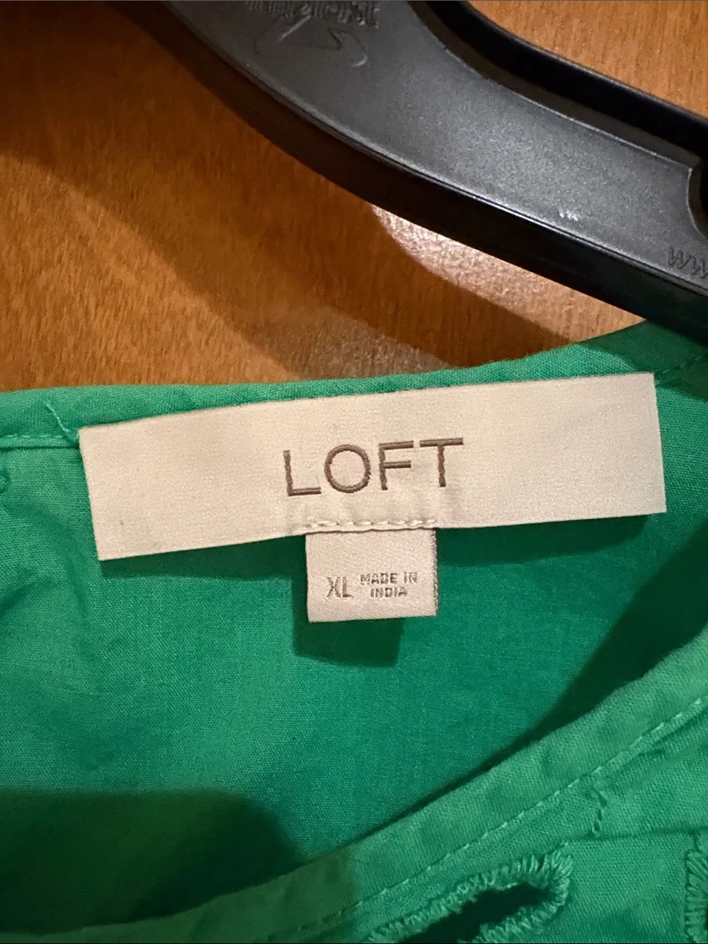 LOFT Emerald Eyelet Puff Sleeve Blouse